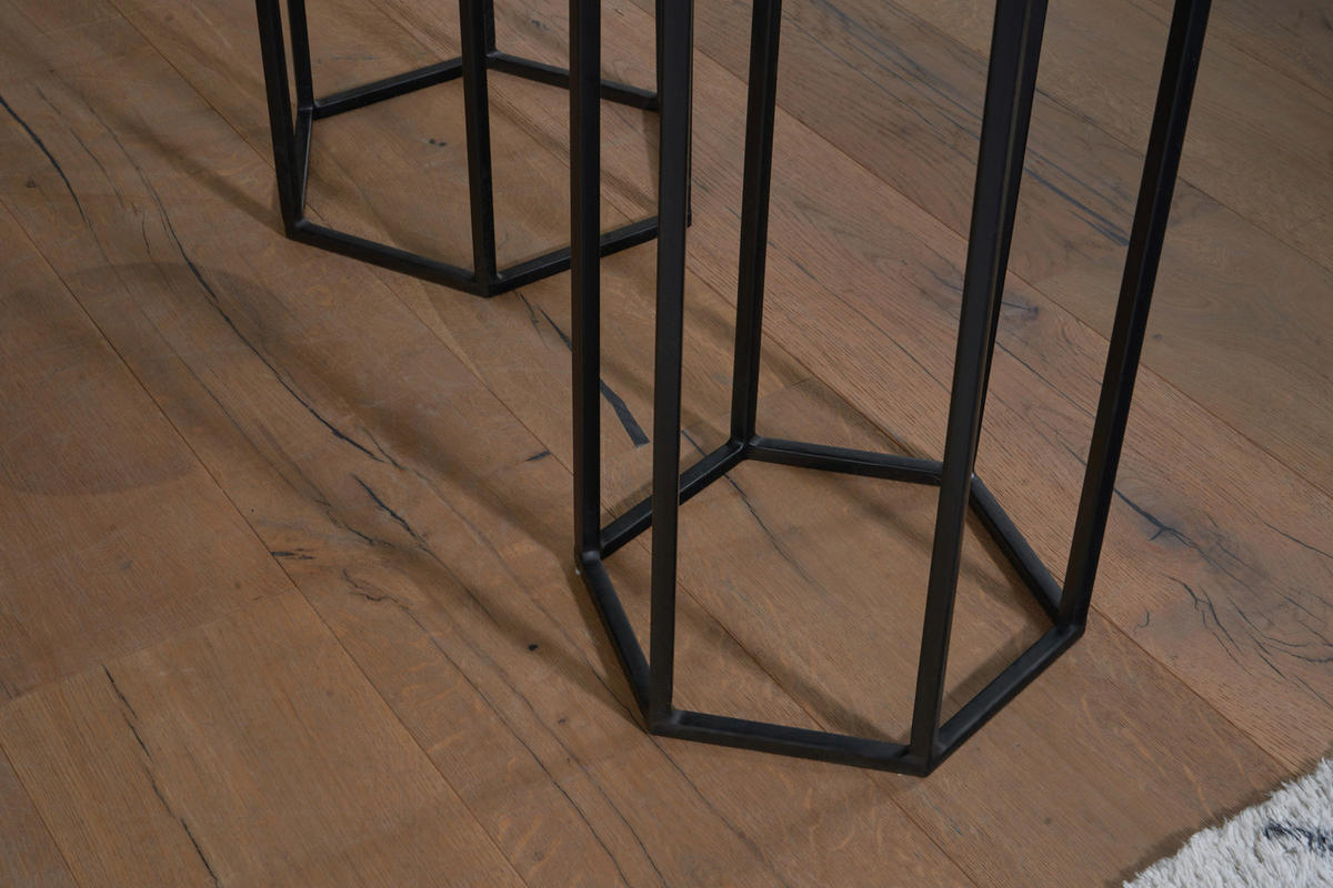 BEISTELLTISCH in Holz 35/35/90 cm  - Schwarz, Design, Holz/Metall (35/35/90cm) - P & B