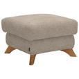 HOCKER Bouclé Beige - Eichefarben/Beige, MODERN, Holz/Textil (65/47/65cm) - Valnatura