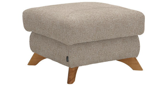 HOCKER Bouclé Beige - Eichefarben/Beige, MODERN, Holz/Textil (65/47/65cm) - Valnatura