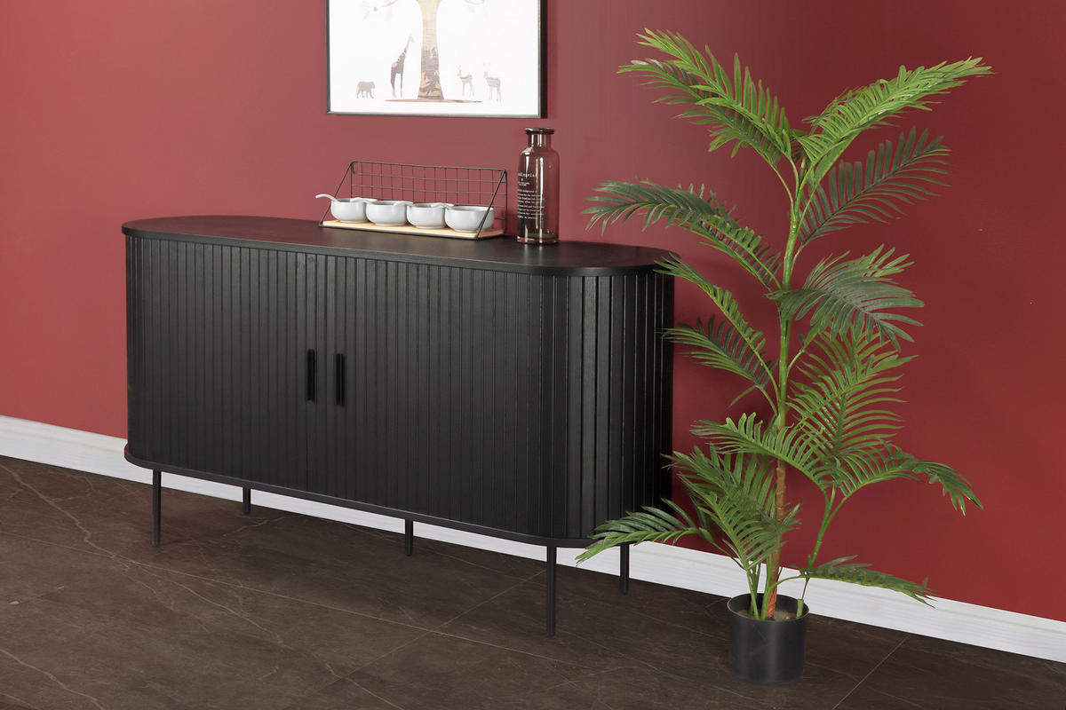 SIDEBOARD  in 140/76/40 cm  - Schwarz, Design, Holzwerkstoff/Metall (140/76/40cm) - Livetastic