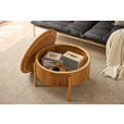 COUCHTISCH Eiche furniert, massiv 75/75/42 cm rund Naturfarben  - Eichefarben/Naturfarben, Natur, Holz/Holzwerkstoff (75/75/42cm) - Waldwelt
