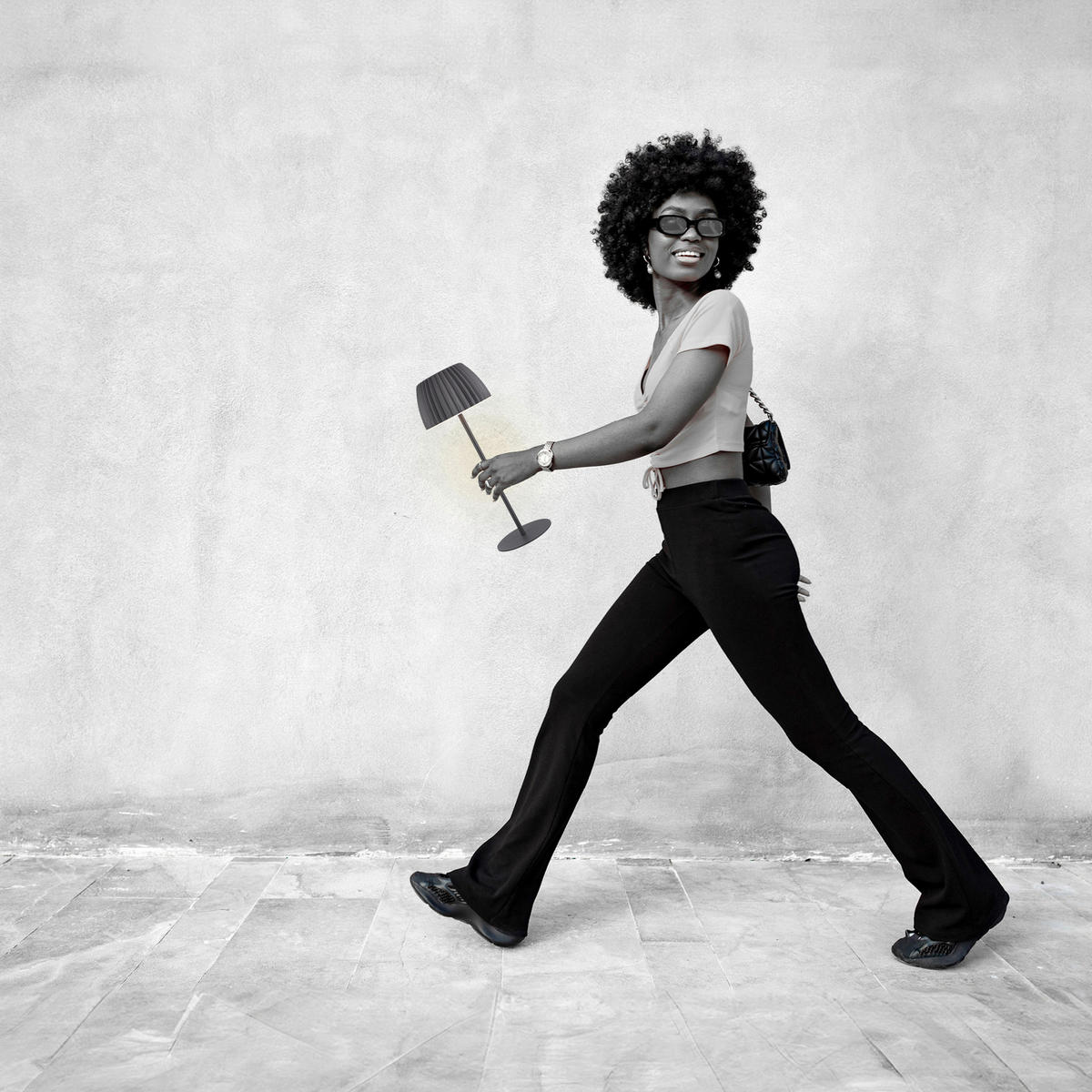 AKKU-TISCHLEUCHTE 14,5/36,5 cm  - Schwarz, Basics, Kunststoff/Metall (14,5/36,5cm)