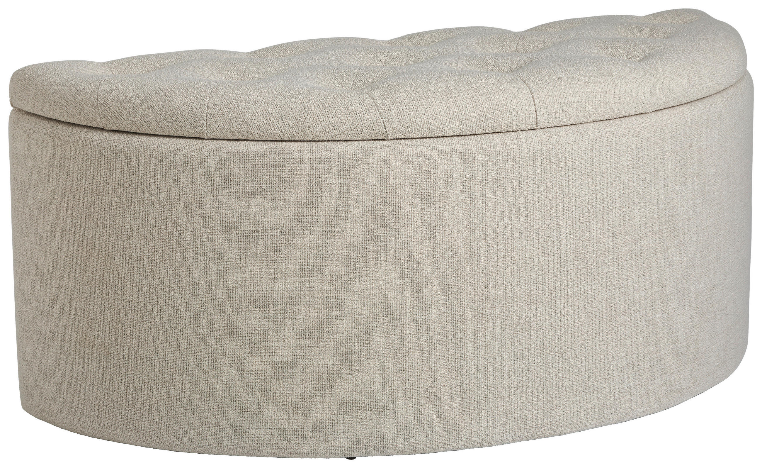 HOCKER Leinenoptik Beige  - Beige/Weiß, Design, Textil (100/44/42cm) - MID.YOU