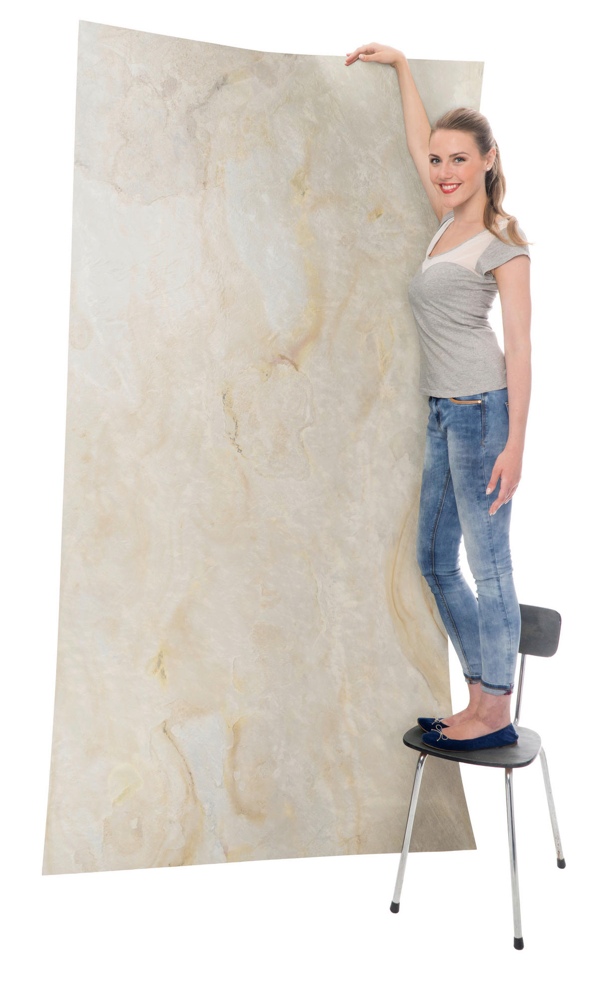 Wandverkleidung Naturstein  - Hellrosa/Beige, Basics, Kunststoff/Stein (240/120cm)