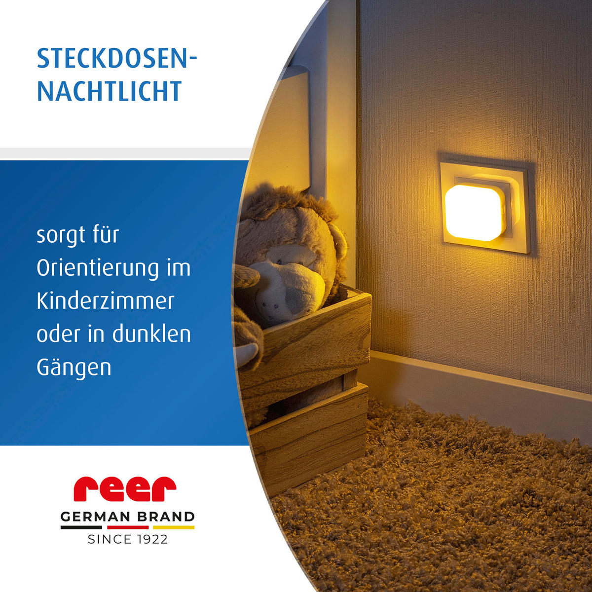 KINDER-NACHTLICHT 6/7,5/6 cm   - Graublau, Basics, Kunststoff (6/7,5/6cm) - Reer