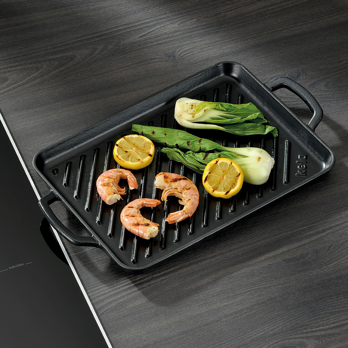 GRILLPLATTE - Schwarz, KONVENTIONELL, Metall (35/25/2cm) - Kela