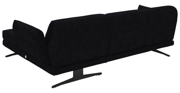 ECKSOFA  in Flachgewebe Schwarz  279-327/176-217 cm  - Schwarz, Design, Textil/Metall (279-327/176-217cm) - Dieter Knoll
