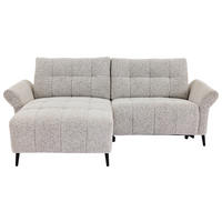 ECKSOFA Webstoff Grau  - Grau/Nickelfarben, Design, Textil/Metall (156/220cm) - Carryhome