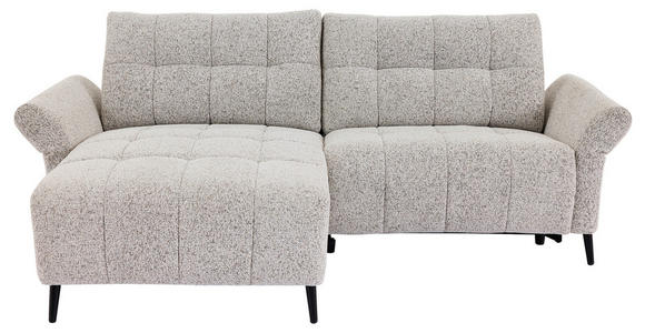 ECKSOFA  in Webstoff Grau Rücken echt, Armteilverstellung, Relaxfunktion  156/220 cm  - Schwarz/Grau, Design, Textil/Metall (156/220cm) - Carryhome
