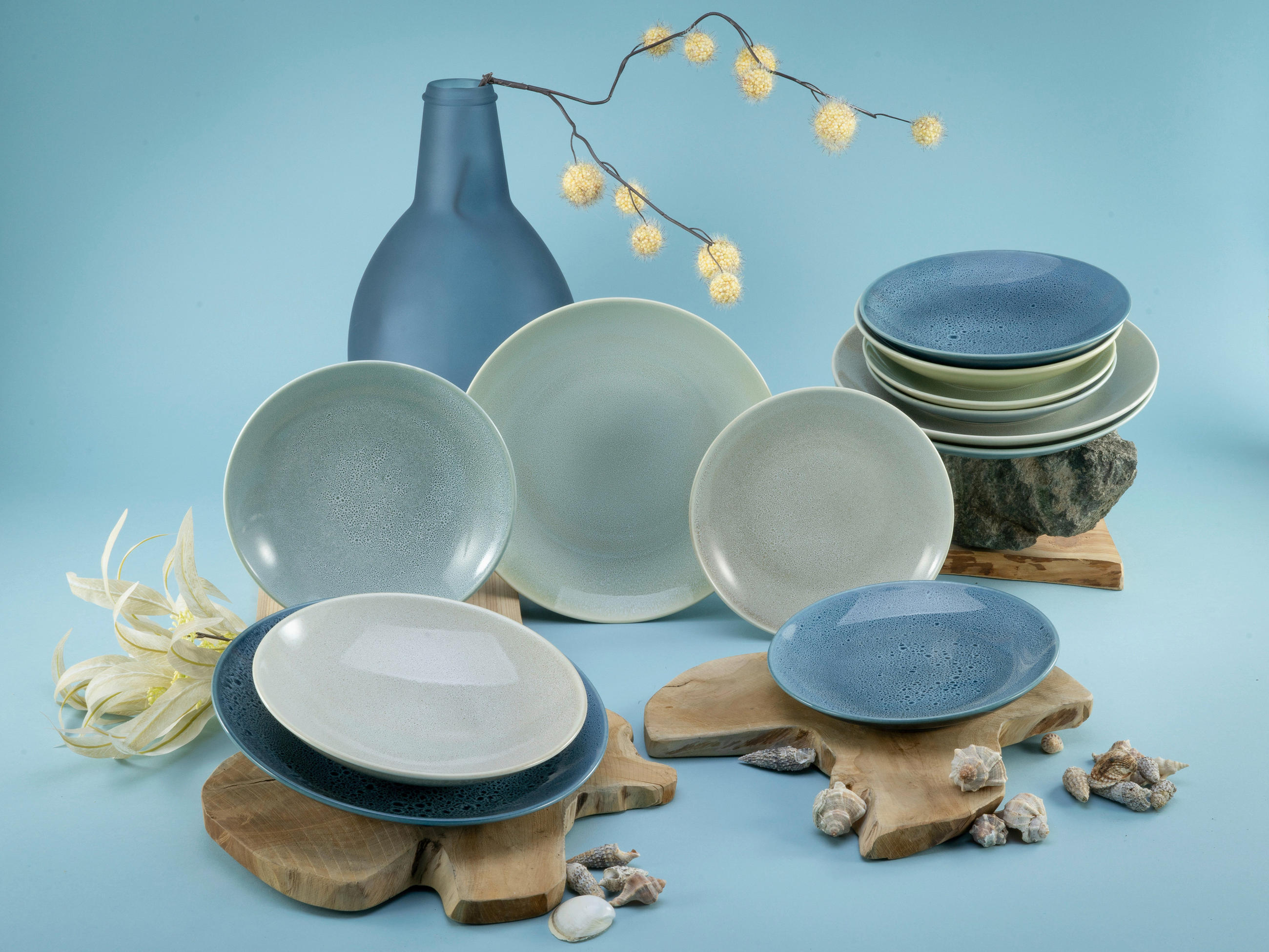 JEDÁLENSKÝ SERVIS, kamenina - viacfarebná, Modern, keramika (31,5/31,5/38cm) - Creatable