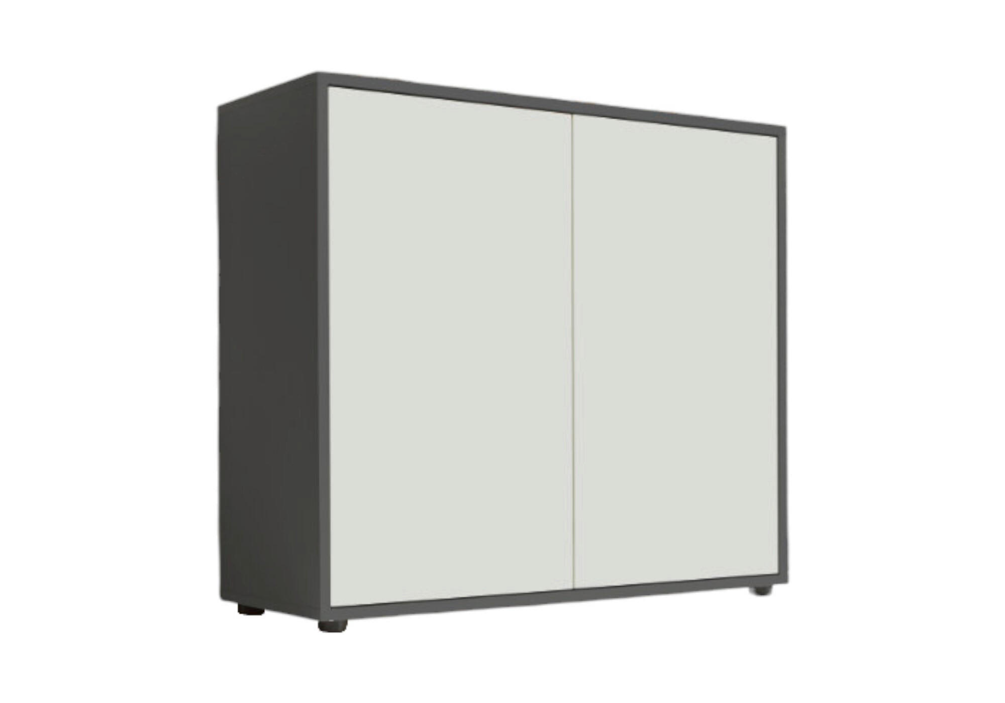 E-shop MID.YOU KOMODA, antracitová, biela, 79/73/33 cm