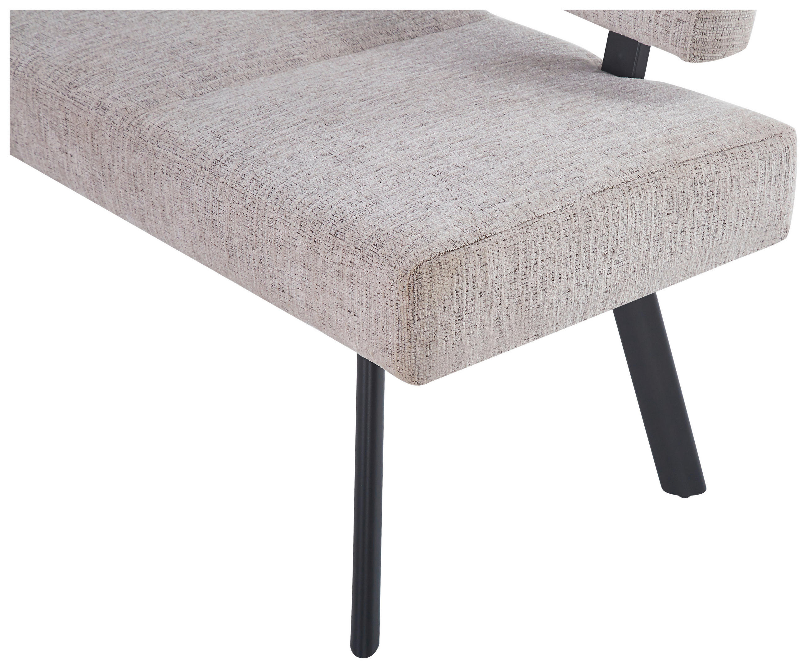 ECKBANK Metall, Textil Beige - Beige/Schwarz, Konventionell, Textil/Metall (150/190cm) - MID.YOU