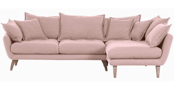 ECKSOFA Rosa Mikrofaser  - Buchefarben/Rosa, Trend, Holz/Textil (267/170cm) - Ambia Home