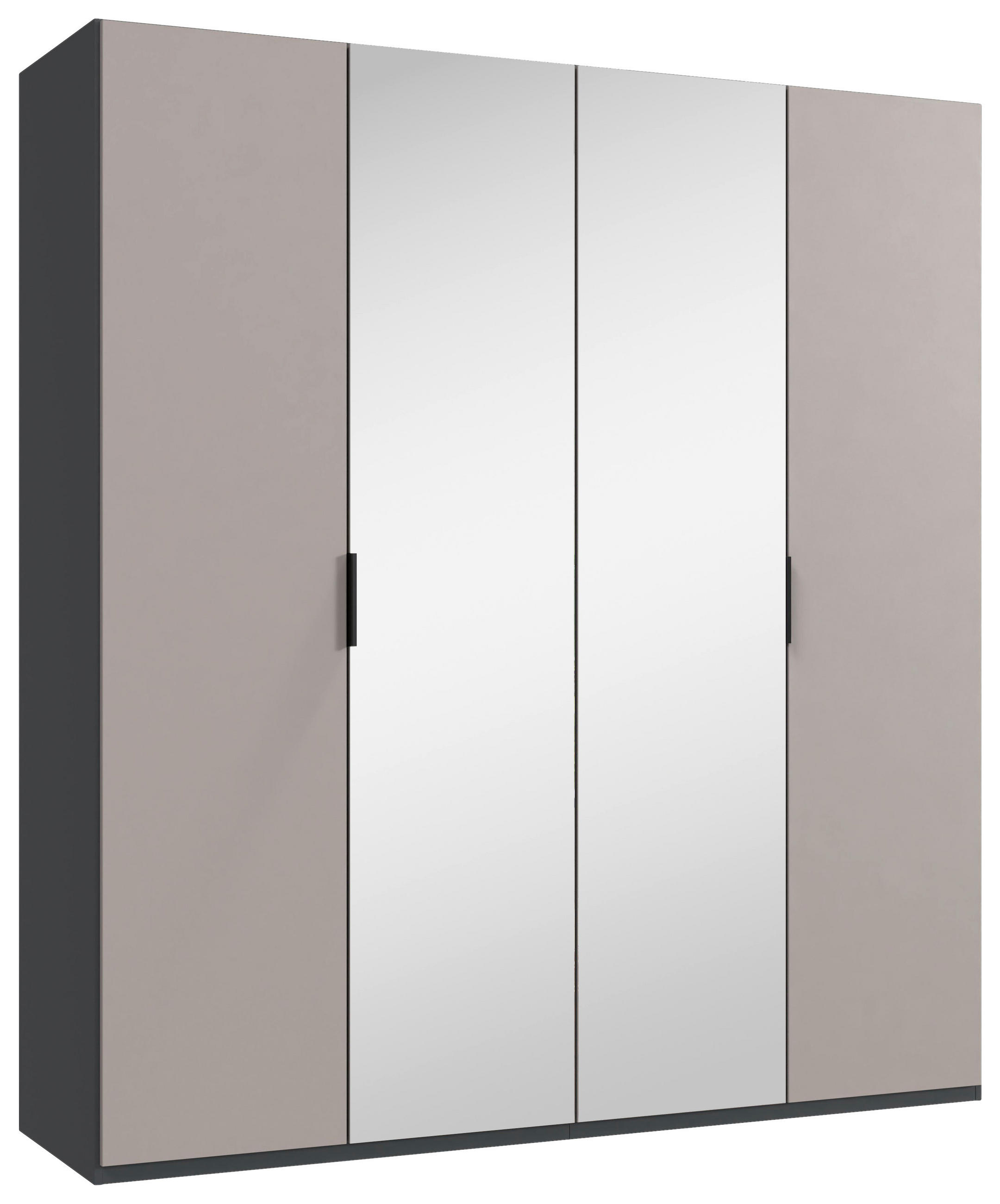FALTTÜRENSCHRANK 200/216/58 cm 2-türig Graphitfarben, Grau, Sahara  - Schwarz/Graphitfarben, Design, Glas/Holzwerkstoff (200/216/58cm) - Boxxx