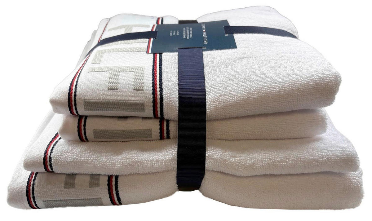 FROTTIERSET Degree Weiß 5-teilig  - Weiß, Basics, Textil - Tommy Hilfiger