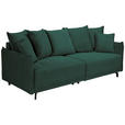 BIGSOFA in Cord Dunkelgrün - Dunkelgrün/Schwarz, Design, Textil/Metall (226/91/103cm) - Carryhome
