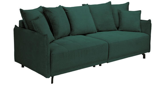 BIGSOFA in Cord Dunkelgrün - Dunkelgrün/Schwarz, Design, Textil/Metall (226/91/103cm) - Carryhome