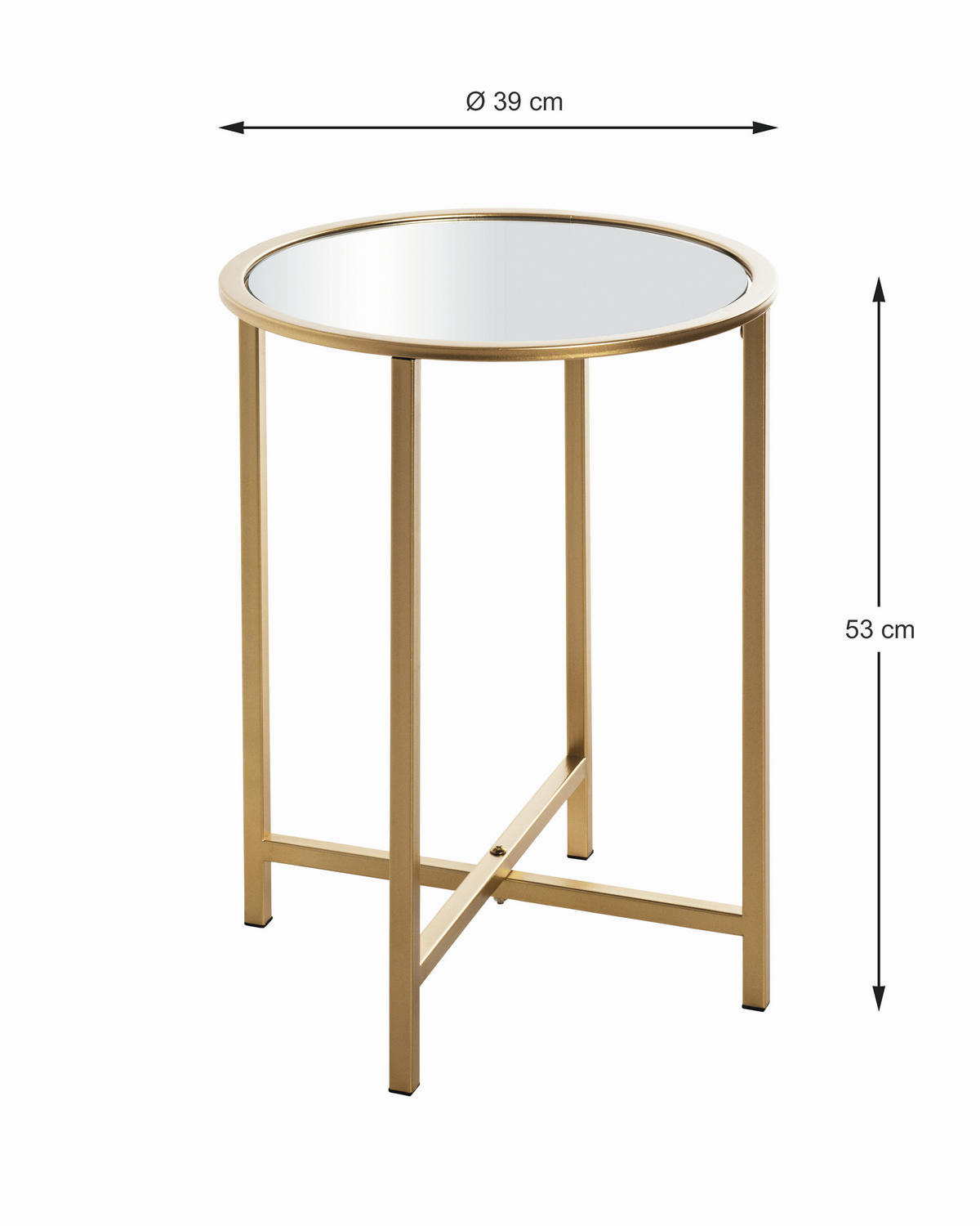 KLUB STOČIĆ  zlatna  - zlatna, Moderno, staklo/metal (39/39/53cm) - Carryhome