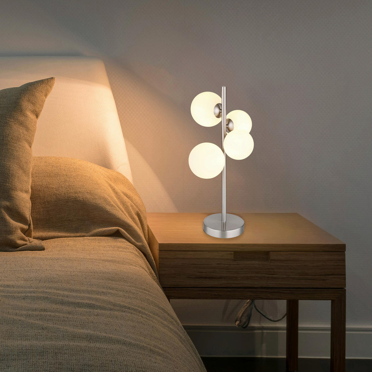 NAMIZNA LED-SVETILKA    27/23 cm           - barve niklja/opal, Konvencionalno, kovina/umetna masa (27/23cm) - Globo