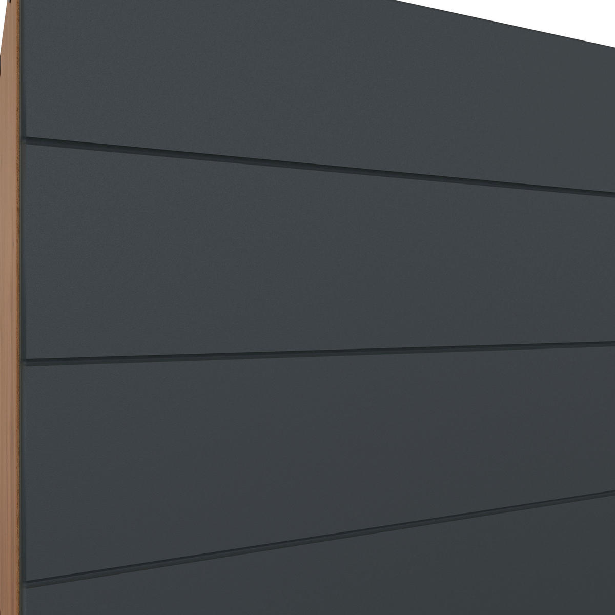 KÜCHENBLOCK 330 cm   in Grau, Eiche Wotan  - Eiche Wotan/Grau, Design, Holzwerkstoff/Metall (330cm) - Held