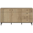 SIDEBOARD  in 160,2/81,8/37 cm  - Eichefarben/Schwarz, MODERN, Holzwerkstoff/Kunststoff (160,2/81,8/37cm) - Carryhome