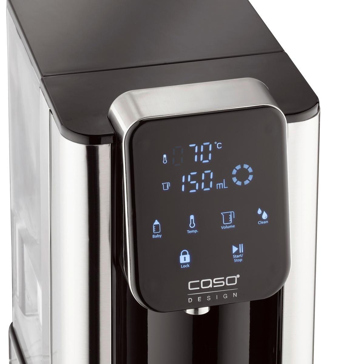 TURBO HEISSWASSERSPENDER HW 660 2,7 L  - Schwarz Hochglanz/Edelstahlfarben, Basics, Kunststoff/Metall (15,5/31,5/25,5cm) - CASO Design