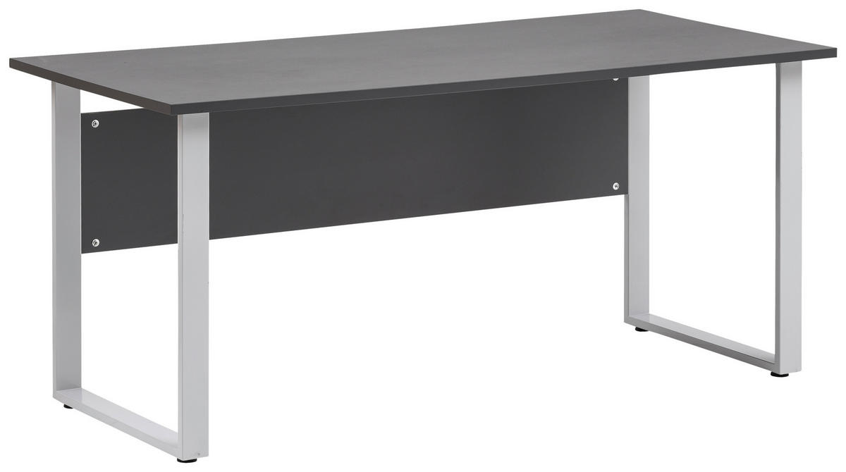 SCHREIBTISCH 160/65/73,2 cm  in Anthrazit, Alufarben  - Anthrazit/Alufarben, KONVENTIONELL, Holzwerkstoff/Metall (160/65/73,2cm) - MID.YOU