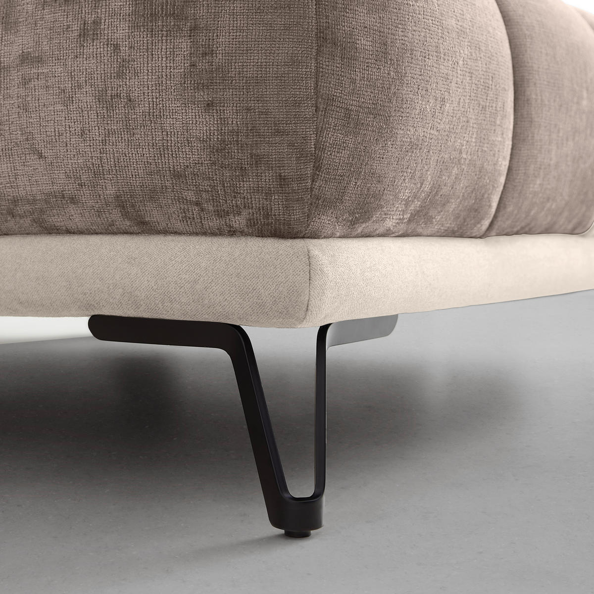 HÖRNSOFFA i cappuccino  - cappuccino/svart, Modern, metall/textil (262/67-87/184cm) - MID.YOU