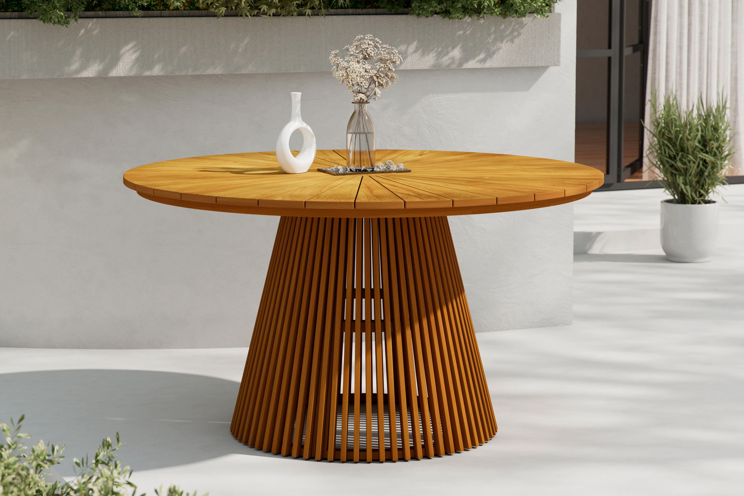 STOL VRTNI     boje tikovine  drvo  - boje tikovine, Moderno, drvo (140/76/140cm) - Ambia Garden