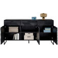 SIDEBOARD Schwarz  175/86/40 cm  - Schwarz, Trend, Holz/Metall (175/86/40cm) - Ambia Home