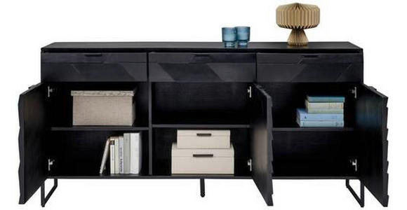 SIDEBOARD Schwarz  175/86/40 cm  - Schwarz, Trend, Holz/Metall (175/86/40cm) - Ambia Home