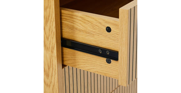 KOMMODE Line in 80/85/40 cm - Eichefarben/Schwarz, Design, Holzwerkstoff/Metall (80/85/40cm) - Carryhome