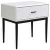 NACHTSCHRANK 54/55/40 cm  - Schwarz/Weiß, MODERN, Holzwerkstoff/Metall (54/55/40cm) - Livetastic