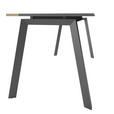 SCHREIBTISCH 160/75/75 cm  in Anthrazit, Hickory  - Anthrazit/Hickory, MODERN, Holzwerkstoff/Metall (160/75/75cm) - Novel