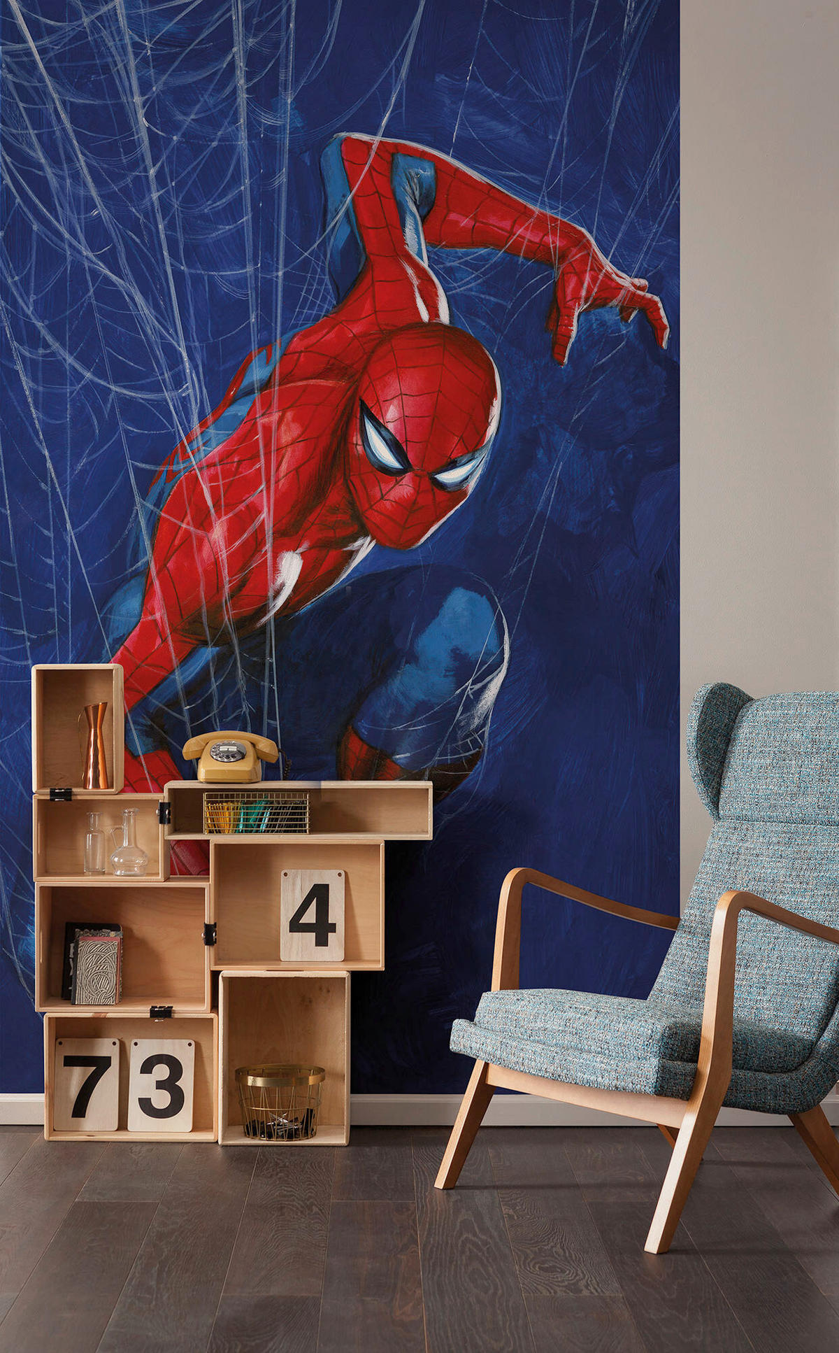 FOTOTAPETE - Blau, Design, Textil (150/250cm) - Marvel