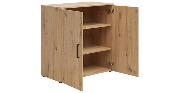 KOMMODE 80/83/40 cm in Eiche Artisan - Anthrazit/Schwarz, MODERN, Holzwerkstoff/Kunststoff (80/83/40cm) - Carryhome