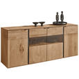 SIDEBOARD Eichefarben  192/81/44 cm  - Eichefarben/Anthrazit, Natur, Glas/Holz (192/81/44cm) - Valnatura