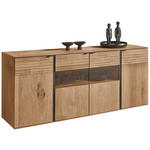 SIDEBOARD Eichefarben  192/81/44 cm  - Eichefarben/Anthrazit, Natur, Glas/Holz (192/81/44cm) - Valnatura