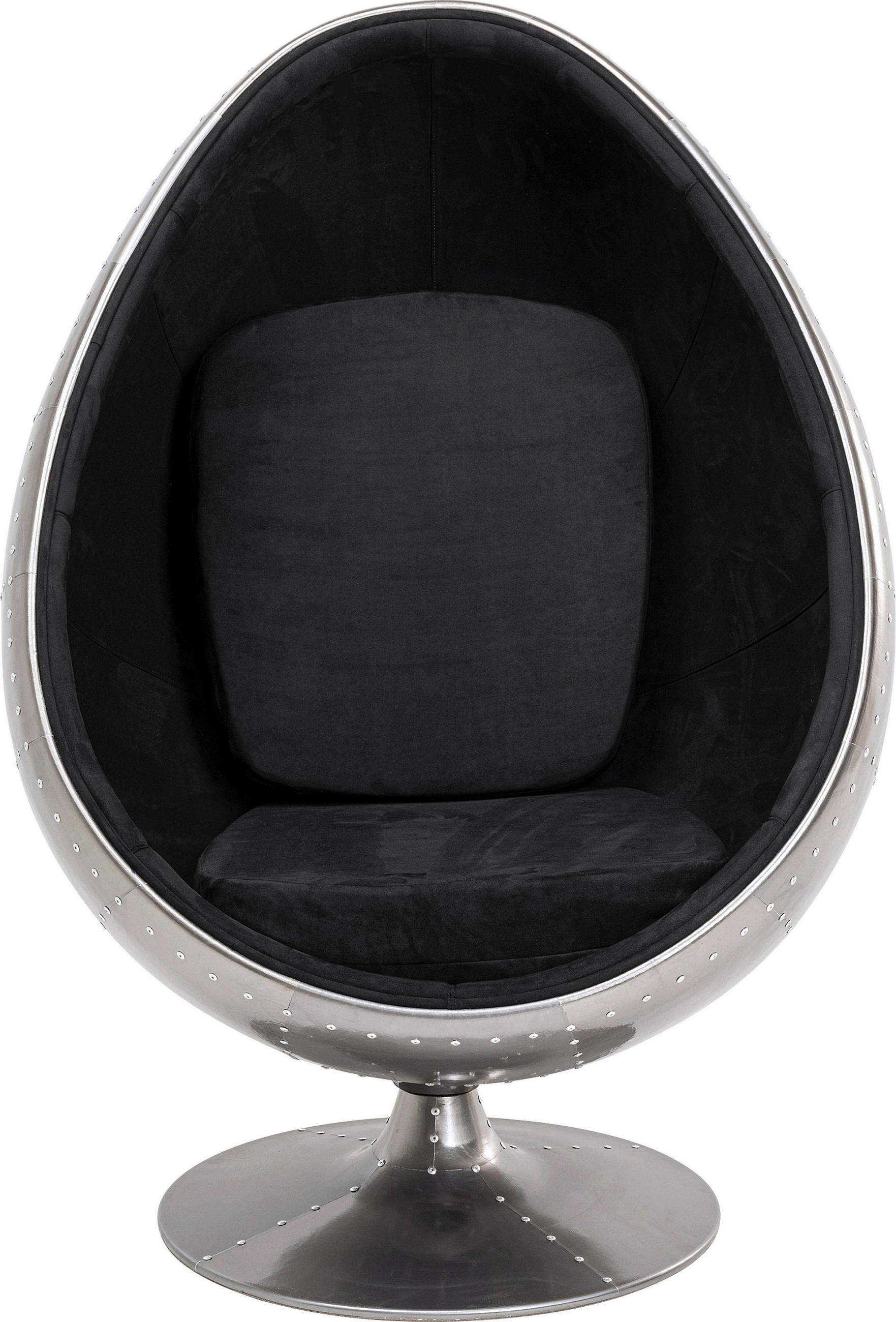 DESIGNSESSEL in Samt Anthrazit, Silberfarben  - Anthrazit/Silberfarben, Design, Kunststoff/Textil (96/105/75cm) - Kare-Design