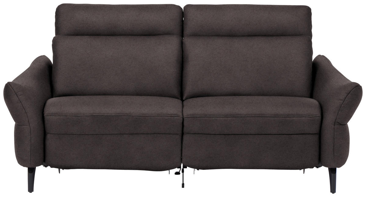2-SITZER-SOFA in Leder Dunkelbraun  - Anthrazit/Dunkelbraun, Design, Leder/Metall (187/92/97cm) - Himolla Komfortklass