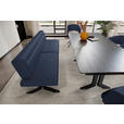 SITZBANK 220/87/70 cm Samt Dunkelblau Metall  - Schwarz/Dunkelblau, KONVENTIONELL, Textil/Metall (220/87/70cm) - Moderano