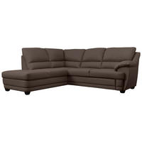 ECKSOFA in Lederlook Braun  - Braun, Design, Kunststoff/Textil (225/245cm) - Livetastic