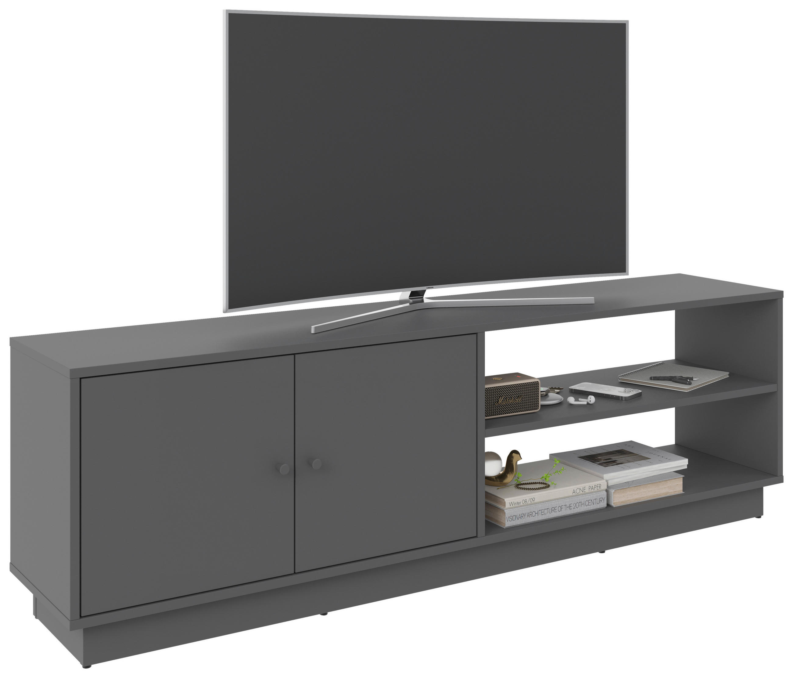 TV-ELEMENT  in 161/50/33,5 cm  - Anthrazit, Basics, Holzwerkstoff/Kunststoff (161/50/33,5cm) - Boxxx