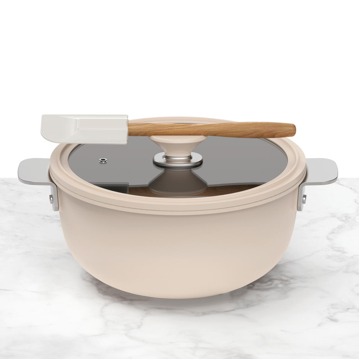 KOCHTOPFSET SHARE PLAY 10-teilig  - Beige/Schwarz, Basics, Glas/Metall (30.3/32/32.6cm) - Masterpro