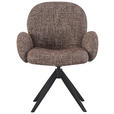 ARMLEHNSTUHL  in Eisen Webstoff  - Schwarz/Braun, Design, Textil/Metall (63/87/65cm) - Novel