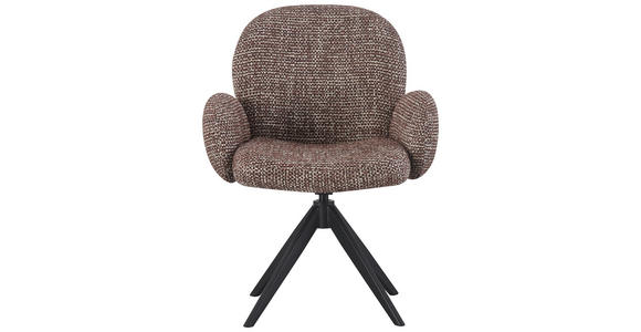 ARMLEHNSTUHL in Eisen Webstoff - Schwarz/Braun, Design, Textil/Metall (63/87/65cm) - Novel