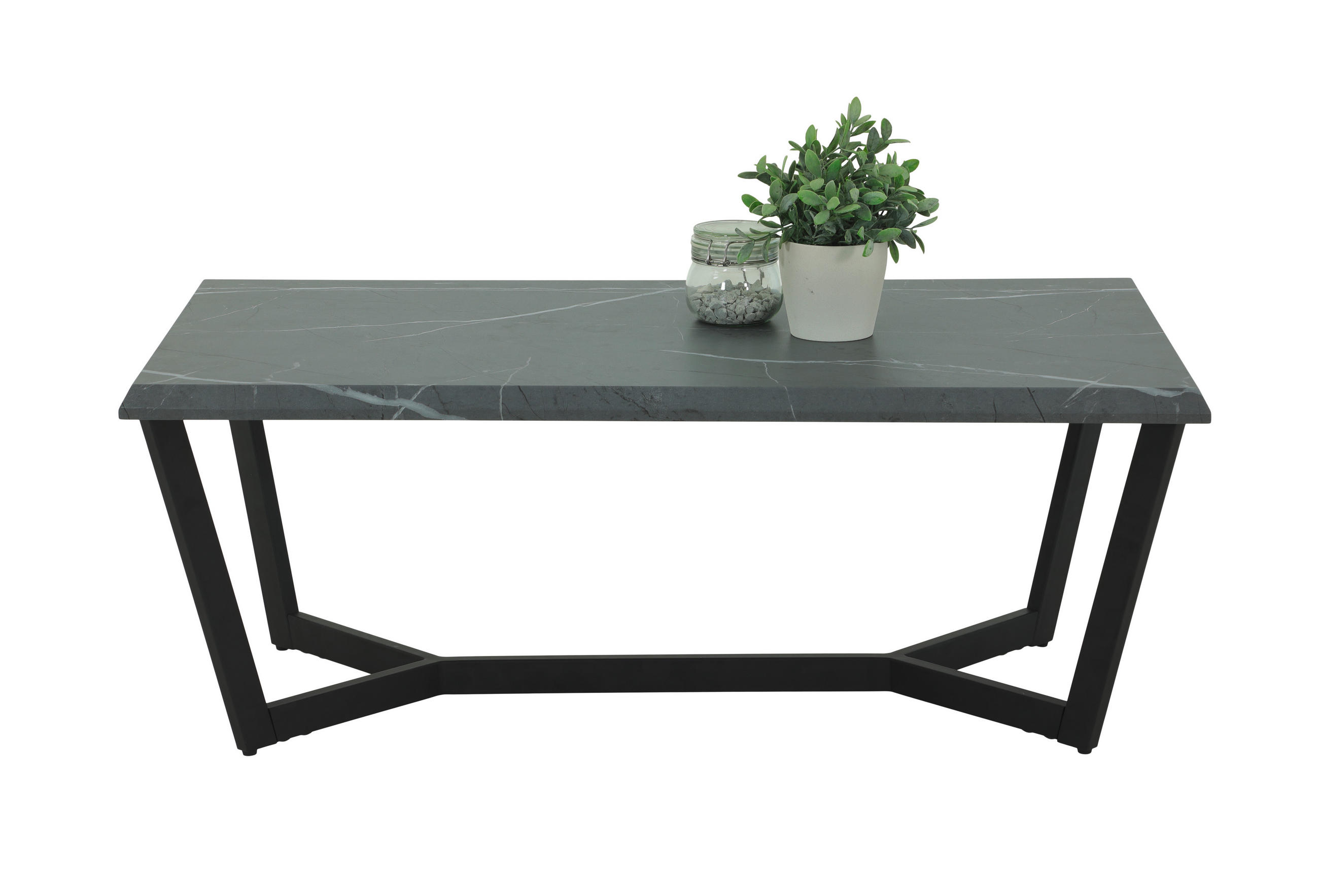 COUCHTISCH 110/60/42 cm rechteckig Grau  - Schwarz/Grau, Design, Holzwerkstoff/Metall (110/60/42cm) - Livetastic