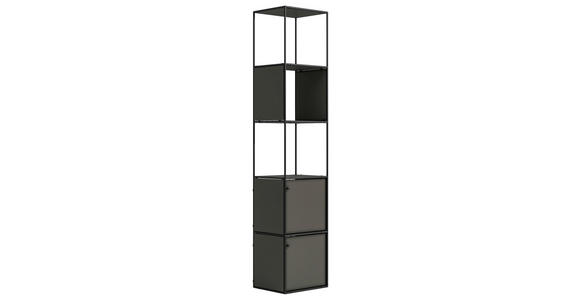 AKTENSCHRANK 40,7/199/35,8 cm - Anthrazit/Schwarz, Design, Holzwerkstoff/Metall (40,7/199/35,8cm) - Novel