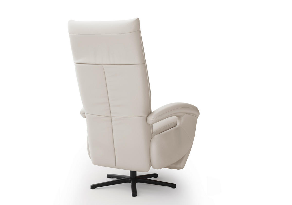SESSEL in Echtleder Weiß  - Schwarz/Weiß, KONVENTIONELL, Leder/Metall (74/112/82cm) - Sit & More