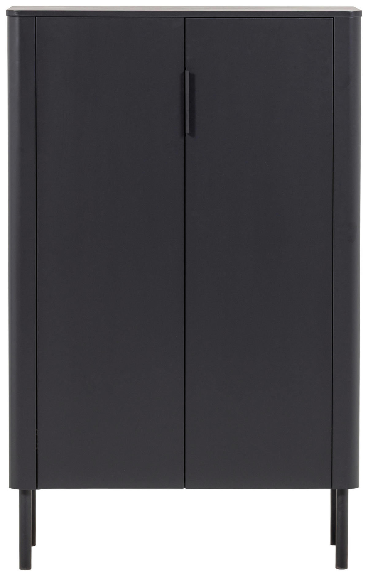 SCHUHSCHRANK Gunnar  in 85/135/39 cm  - Schwarz, Design, Holz/Metall (85/135/39cm) - Livetastic